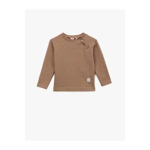 Koton Boy Brown Buttoned Long Sleeve Crew Neck Knitwear Sweater vyobraziť