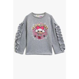 Koton Girl's Gray Melange Sweatshirt vyobraziť