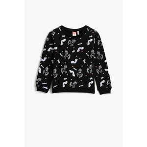 Koton Baby Girl Cotton Printed Black Sweatshirt vyobraziť