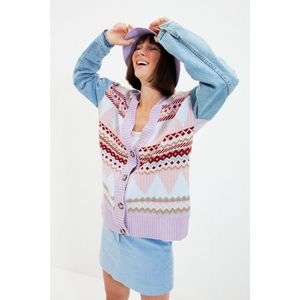 Trendyol Multicolor Jacquard Knitwear Cardigan vyobraziť