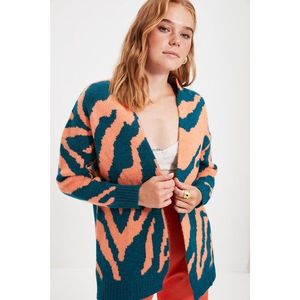 Trendyol Oil Zebra Jacquard Knitwear Cardigan vyobraziť