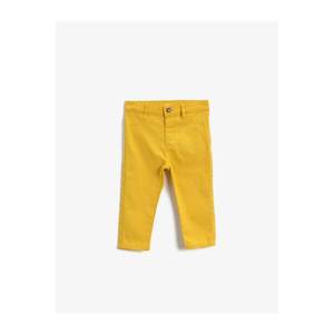 Koton Boys Yellow Cotton Pocketed Trousers vyobraziť