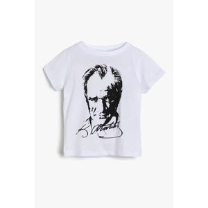 Koton White Baby Boy Ataturk Printed T-Shirt vyobraziť