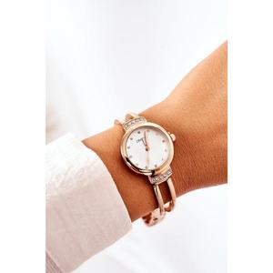 Small Watch On Bracelet With Cubic Zirconia ERNEST Rose Gold vyobraziť
