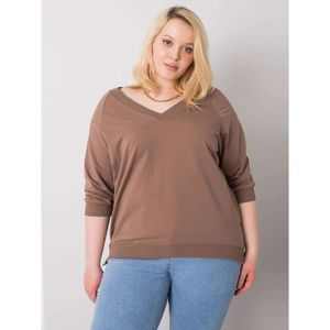 Brown plus size cotton sweatshirt vyobraziť