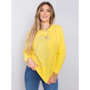 Yellow women's sweatshirt with an application vyobraziť