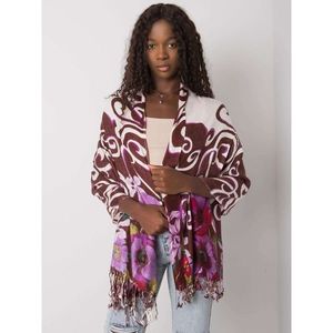 Women's brown patterned scarf vyobraziť