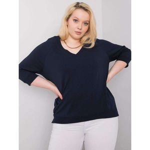 Plus size navy blue cotton sweatshirt vyobraziť