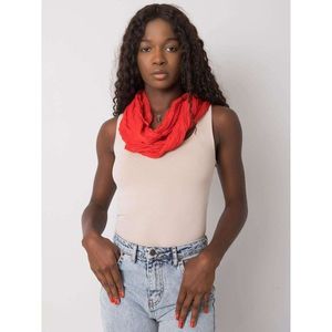 Women's red and gray scarf in polka dots vyobraziť