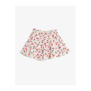 Koton Girl Pink Cherry Cotton Printed Ruffled Skirt vyobraziť