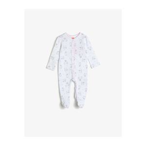 Koton Baby Girl White Printed Snap Detailed Jumpsuit vyobraziť