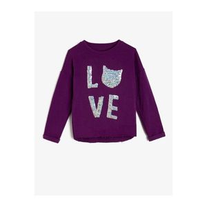 Koton Purple Sequin Detail Sweatshirt vyobraziť