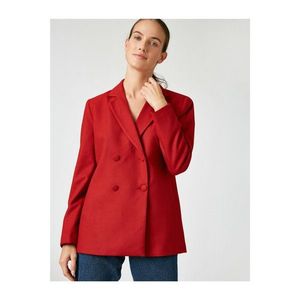 Koton Women's Burgundy Button Detail Blazer Jacket vyobraziť