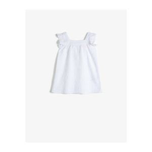 Koton Girl White Ruffle Detailed Cotton Dress vyobraziť