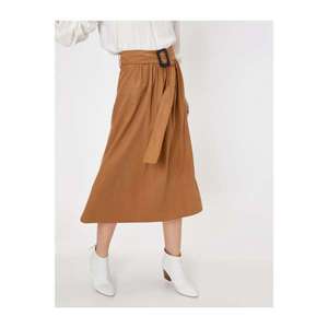 Koton Women Brown Belt Detailed Skirt vyobraziť