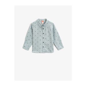 Koton Boy Blue Classic Collar Cotton Long Sleeve Shirt vyobraziť