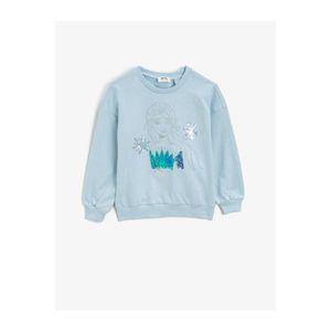 Koton Frozen Licensed Sequin Cotton Crew Neck Long Sleeve Sweatshirt vyobraziť