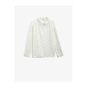 Koton Women's White Classic Collar Printed Long Sleeve Shirt vyobraziť