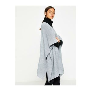 Koton Women's Grey Knitted Poncho vyobraziť