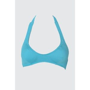 Trendyol Blue Gipeli Triangle Bikini Top vyobraziť