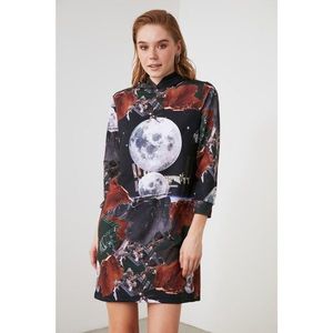 Trendyol Multicolored Print knitted dress vyobraziť