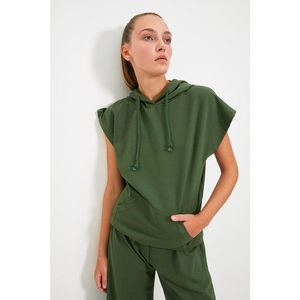 Trendyol Green Zero Sleeve Loose Hoodie Sports Sweatshirt vyobraziť