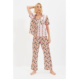 Trendyol Pink Mix Patterned Satin Pajamas Set vyobraziť