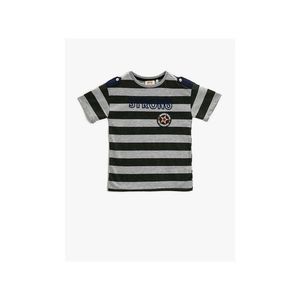 Koton Boy's Gray Striped T-Shirt vyobraziť