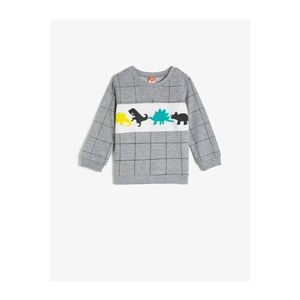 Koton Baby Boy Gray Crew Neck Printed Long Sleeve Sweatshirt vyobraziť