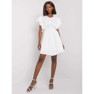 White cotton dress with embroidery vyobraziť