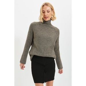 Trendyol Anthracite Standing Collar Knitwear Sweater vyobraziť