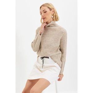 Trendyol Stone Standing Collar Knitwear Sweater vyobraziť