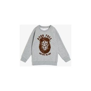 Koton Gray Kids Embroidered Sweatshirt vyobraziť