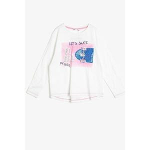Koton Ecru Girl's T-Shirt LS vyobraziť
