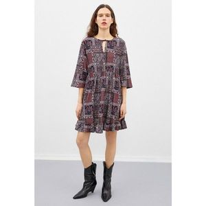 Koton Women's Black Patterned Dress vyobraziť