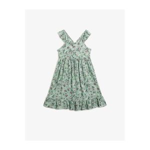 Koton Girl's Green Floral Patterned Strap Dress vyobraziť