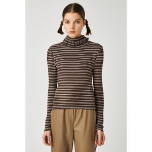 Koton Women's Brown Striped T-Shirt vyobraziť
