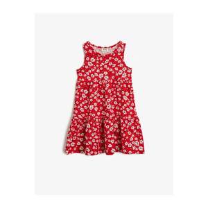 Koton Girl Red Floral Cotton Dress vyobraziť