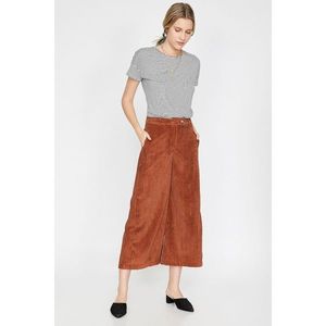 Koton Women Brown Pocket Detailed Normal Waist Wide Leg Trousers vyobraziť