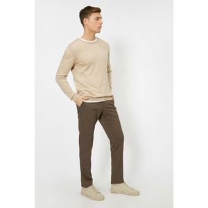 Koton Men's Brown Checkered Trousers vyobraziť