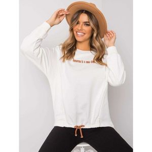 Women's white sweatshirt without a hood vyobraziť