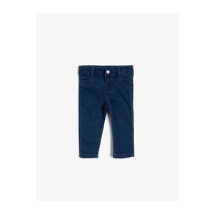 Koton Baby Boy Navy Blue Button Detailed Jean Trousers vyobraziť