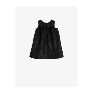 Koton Girl's Black Short Sleeve Crew Neck Dress vyobraziť