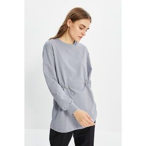 Trendyol Gray Rope Detailed Knitted Sweatshirt vyobraziť