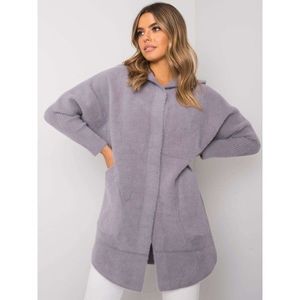 Gray alpaca coat with a hood vyobraziť