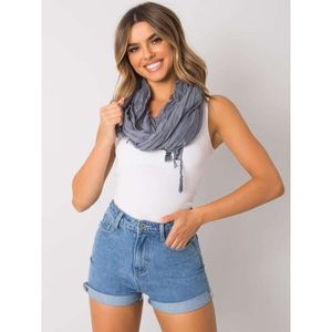 Ladies' gray scarf with fringes vyobraziť