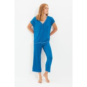 Trendyol Navy Blue Knitted Pajamas Set vyobraziť