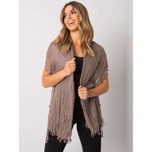 Ladies' brown scarf with fringes vyobraziť