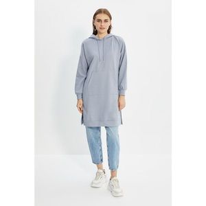 Trendyol Gray Rope Detailed Knitted Sweatshirt vyobraziť