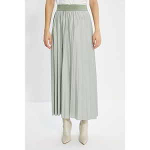 Trendyol Green Shiny Fabric Pleated Skirt vyobraziť